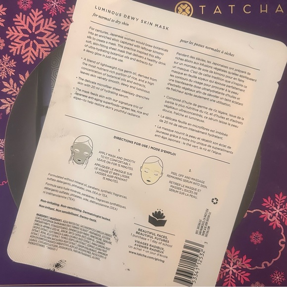 ❌SOLD❌✨Tatcha Luminous Dewy Skin Mask✨ - Picture 2 of 2